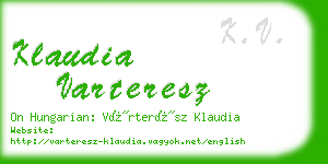klaudia varteresz business card